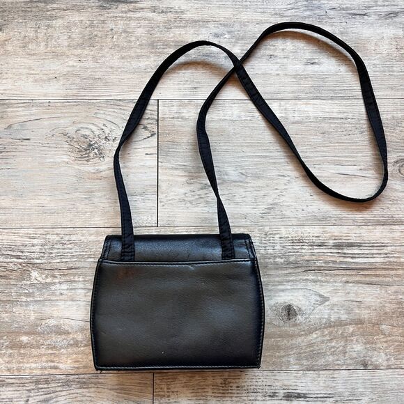 Sonoma Jean Co Black Leather Mini Crossbody Bag Minimalist Y2K Cute Grunge - Picture 2 of 11
